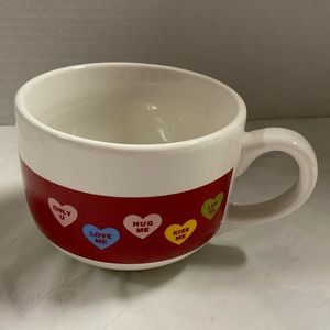 TB Toy Trading Company Large Valentine Candy Heart Decorated Mug Cup 12oz Vtg
